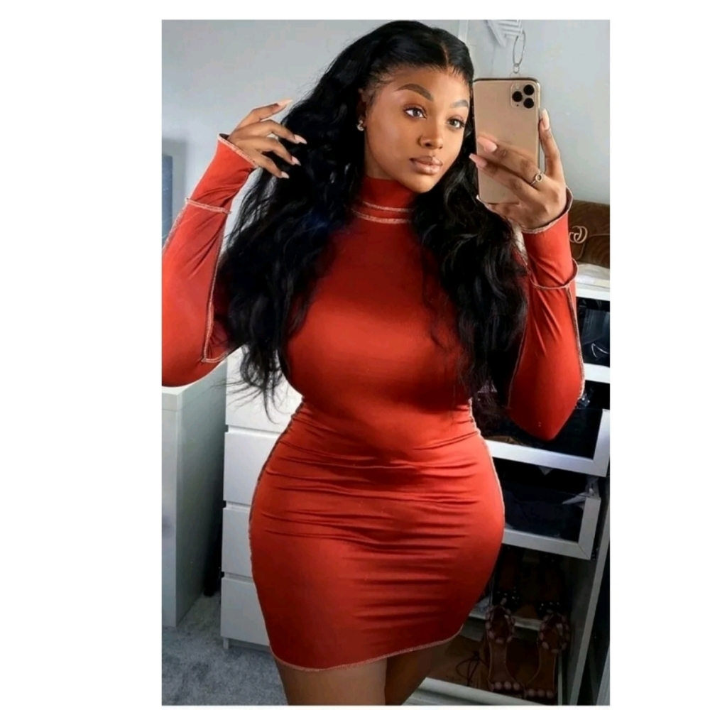 Fashion Nova Stitch Up Bodycon Mini Dress